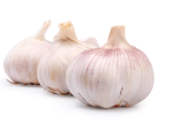 Tre garlics isolerad på en vit Royaltyfria Stockfoton