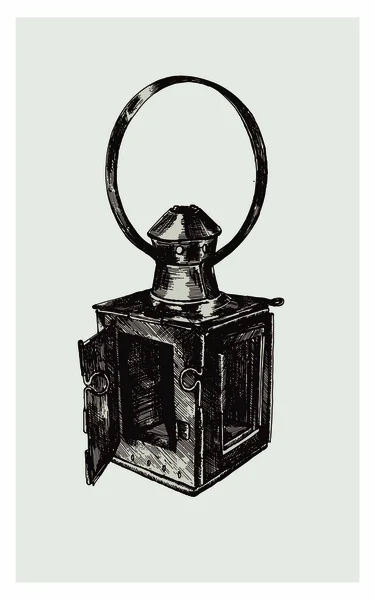 Linterna. imagen vintage — Archivo Imágenes Vectoriales