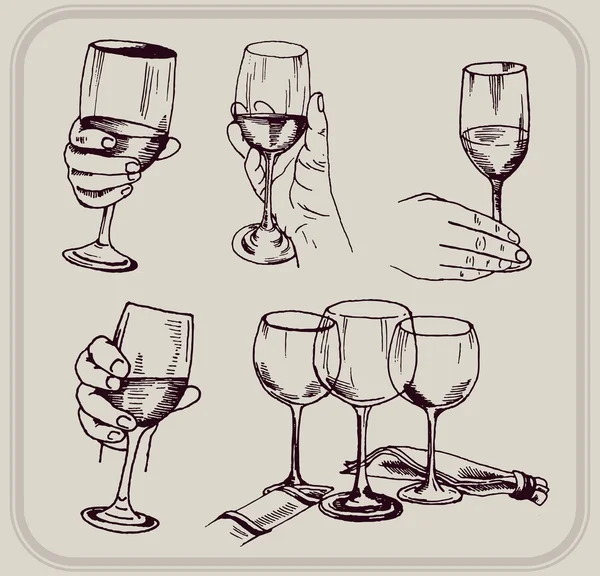 Comment tenir un verre — Image vectorielle