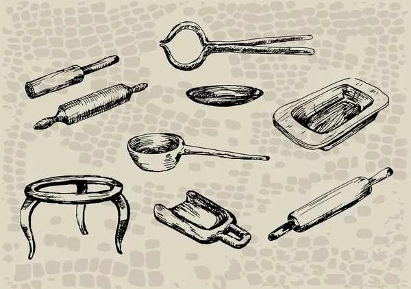 Vintage kitchenware Vector Graphics