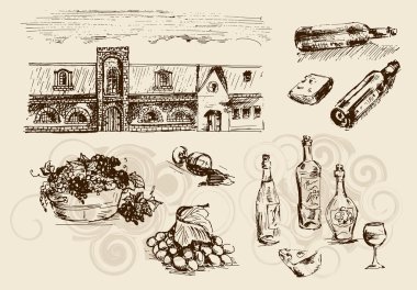 Wine collection clipart