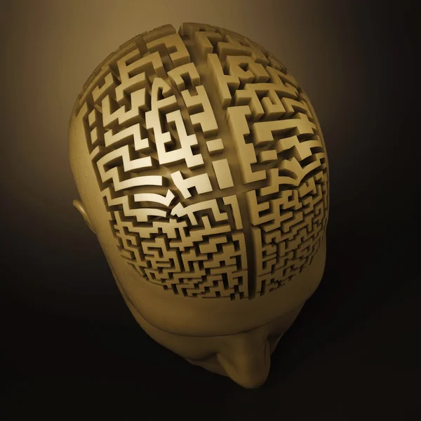 Labirinto no cérebro humano — Fotografia de Stock