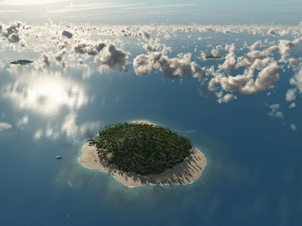 Вид с воздуха на тропический остров — стоковое фото