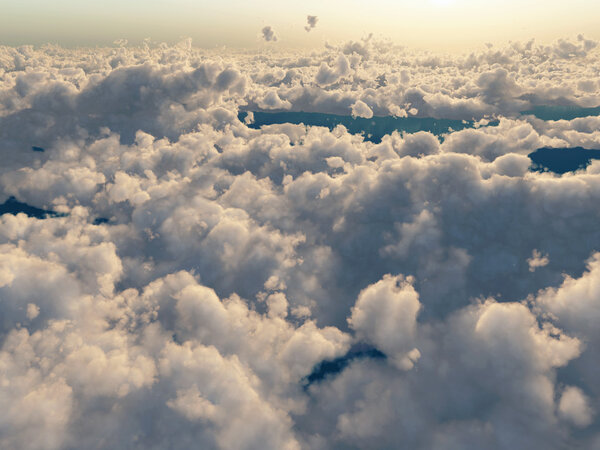 Flight above the clouds