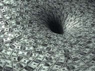 Dollar flow in black hole clipart
