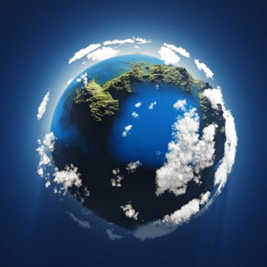 Small blue planet, aerial view clipart