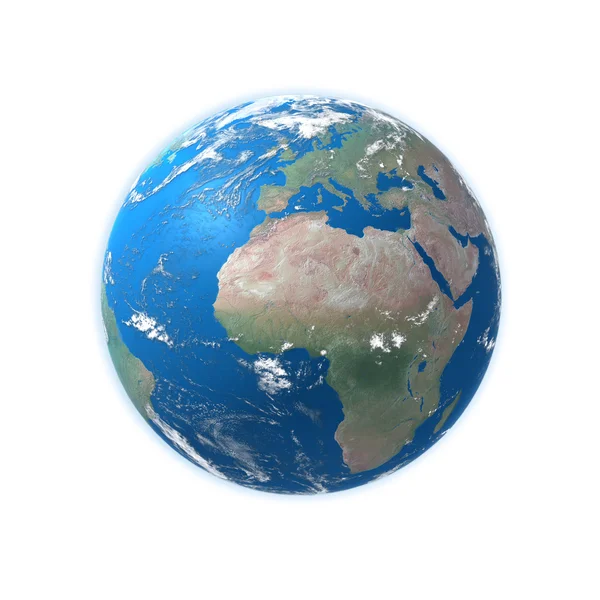 Detaillierte Weltkarte, Europa, Afrika — Stockfoto