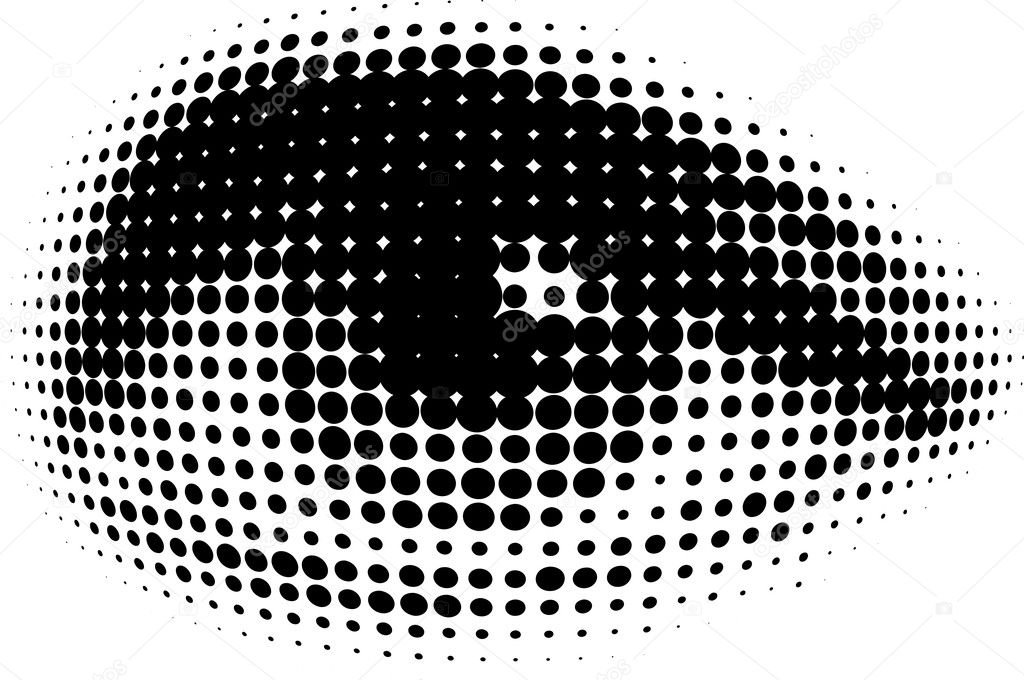 Human eyes in dots