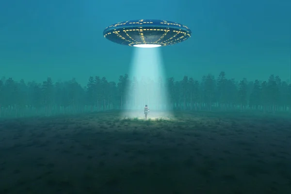 Flying saucer arrived — Stock Photo, Image