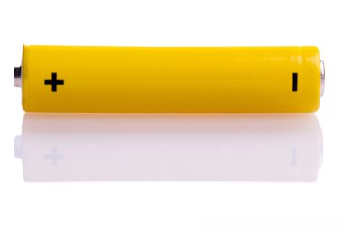 Yellow battery lying across clipart