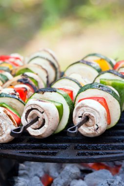 Vegetable spits on the grill clipart