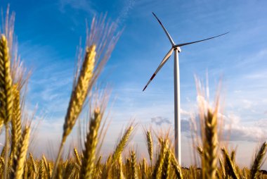 A wind turbine on the field clipart