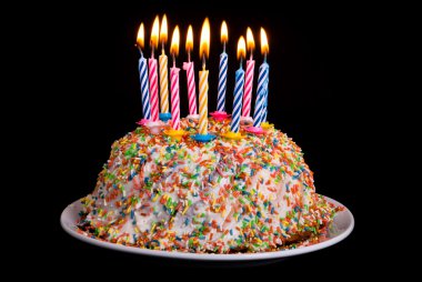 Birthday cake with candles clipart