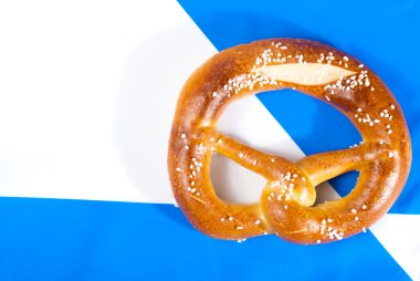 Pretzel on Bavarian flag clipart