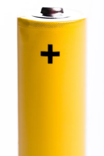 Gelber Batterie-Pluspol — Stockfoto
