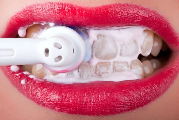 Borstel uw tanden v2 — Stockfoto
