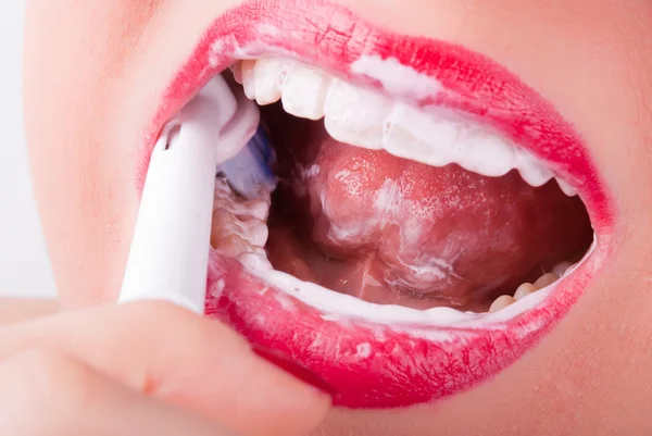 Borstel uw tanden v3 — Stockfoto