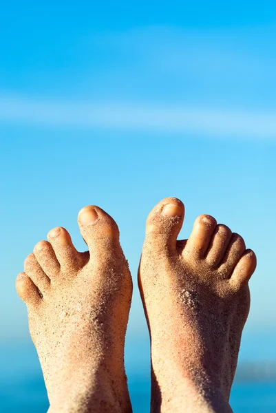 Zandstrand voeten — Stockfoto