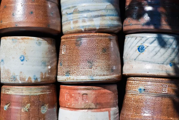 stock image Clay pots stacked