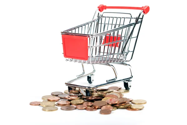 Stock image Shopping Cart V1 with coins