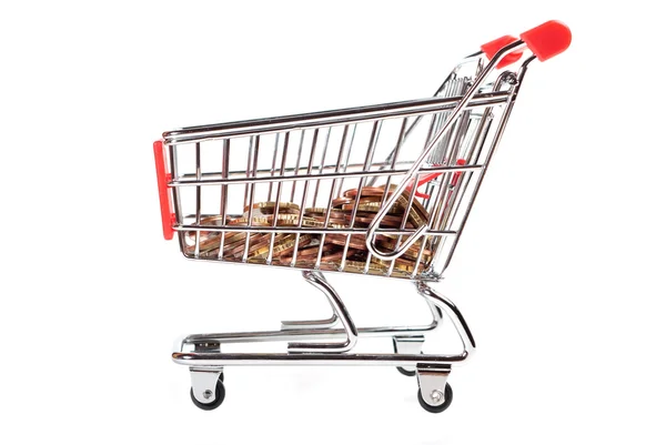 Shopping Cart with coins V2 — Stock Photo, Image