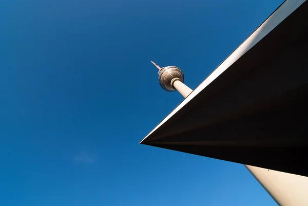 stock image Television tower against a blue sky V1