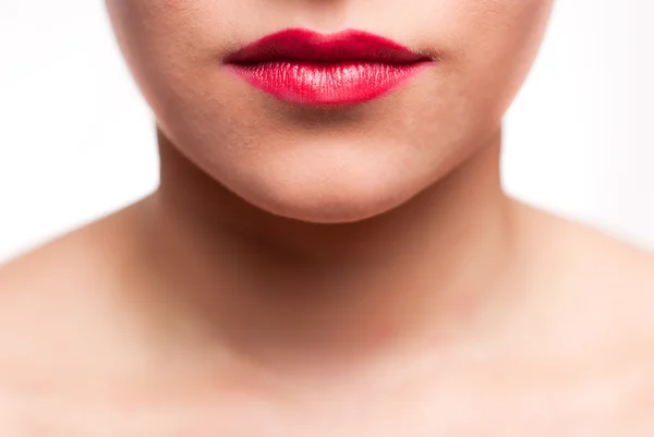 Boca lábios vermelhos — Fotografia de Stock
