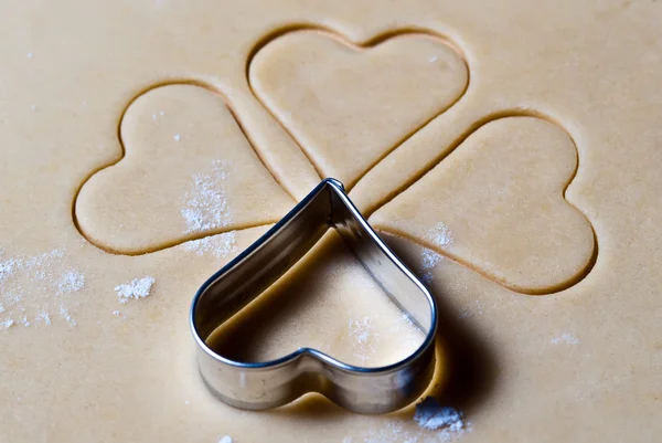 Ramekins cuore nella pasta — Foto Stock