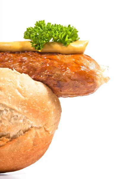 V4 sausage in a roll — Stock Photo, Image