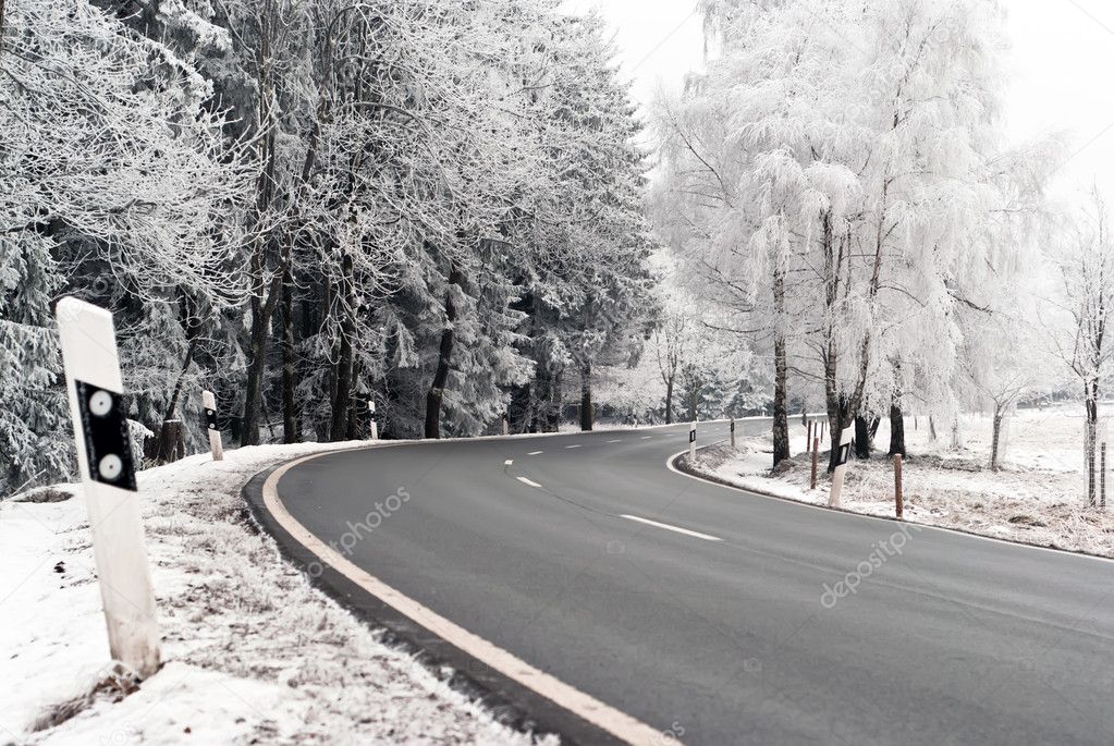 Road through the winter landscape