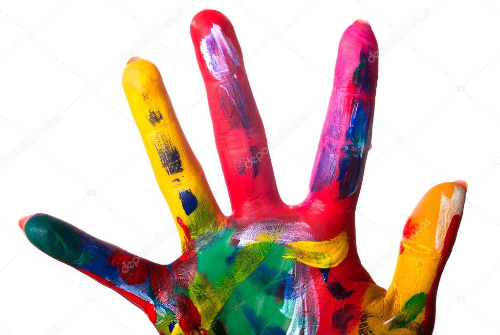 A colorful hand close