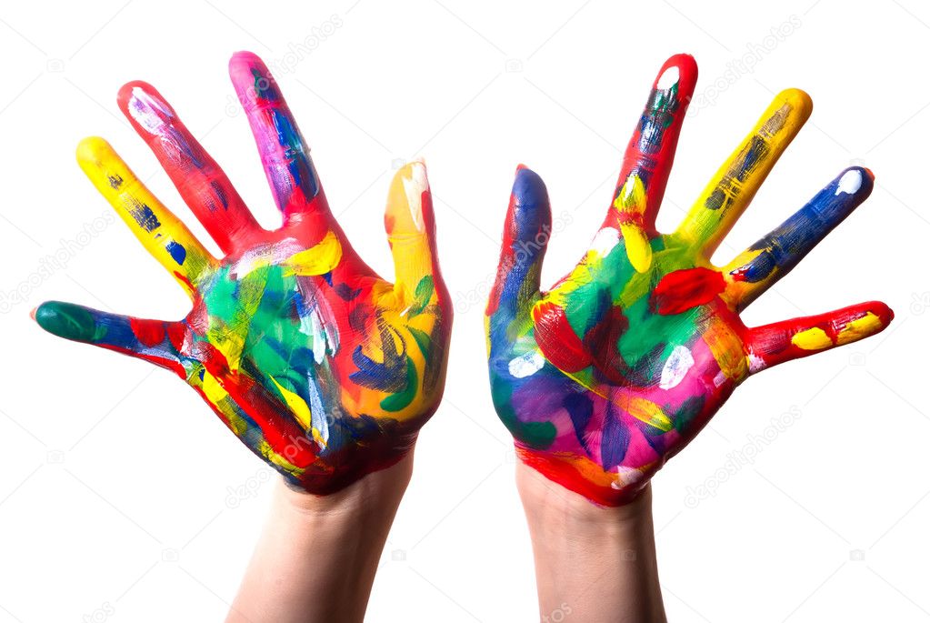 Two colorful hands V1