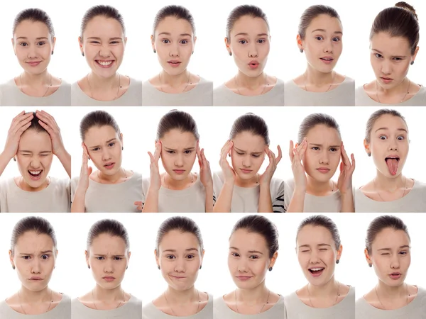 Menina com emoções diferentes Fotos De Bancos De Imagens