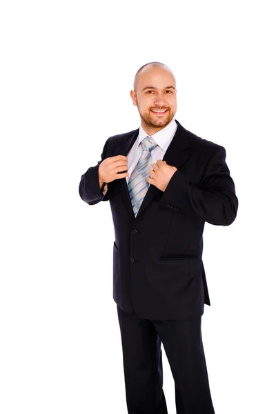 Молодой бизнесмен на белом фоне — стоковое фото