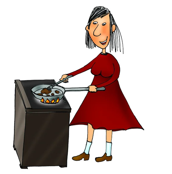 Stock image Young woman cooking