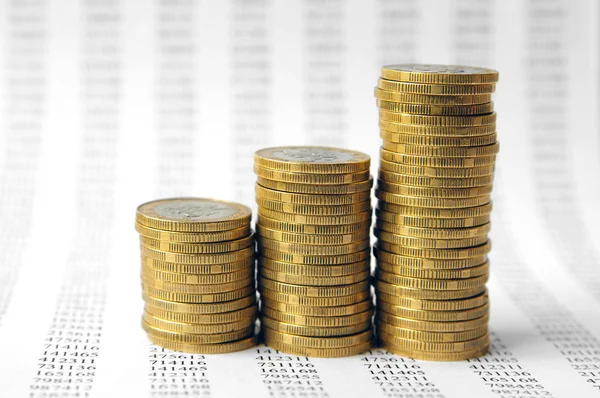 Money staircase isolated on background with numbers — Stock Photo, Image