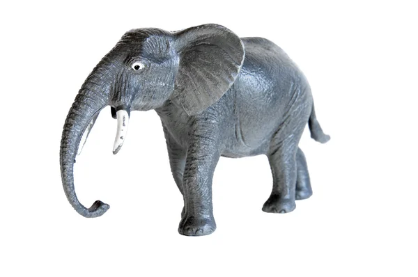 Beyaz arkaplanda oyuncak fil — Stok fotoğraf