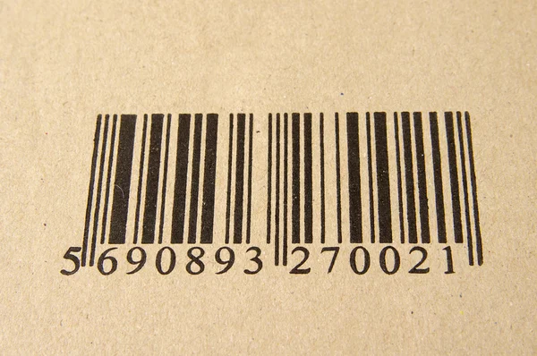 Image of barcode on cardboard — Stock Photo, Image