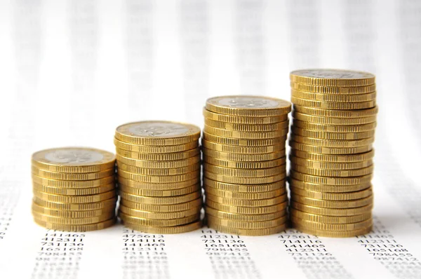 Money staircase isolated on background with numbers — Stock Photo, Image