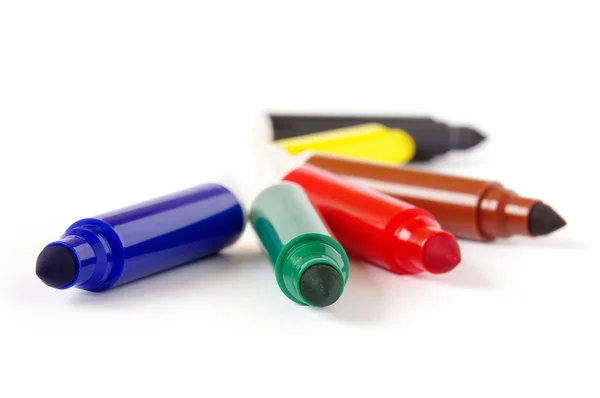 Разноцветные мягкие наконечники ручки изолированы на белом фоне — стоковое фото