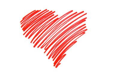 Heart drawing on tea paper clipart