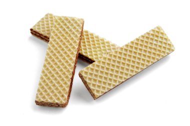 Three wafers close up it is isolated on a white background clipart