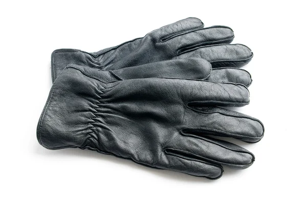 Sort læder handsker - Stock-foto
