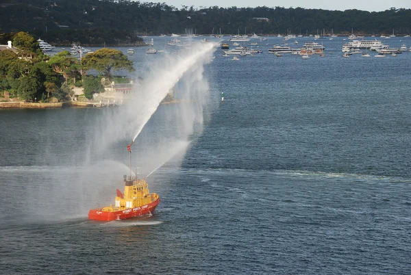 stock image Fireboat tug on Sydney Harbour