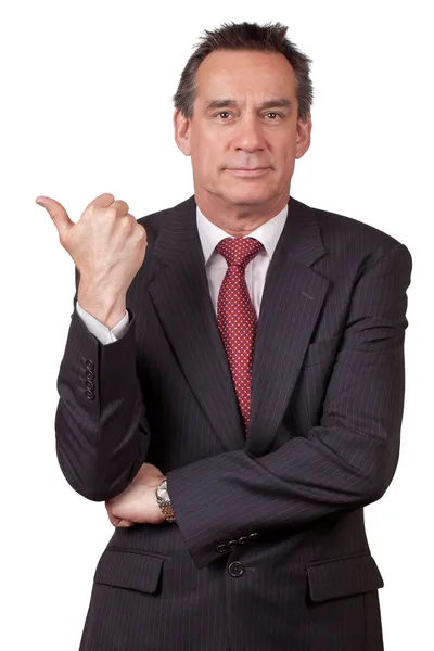 Business Man in Suit Gesturing Get Out — Stock Photo, Image