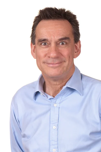Portrait of Man Smiling with Funny Expression — Stock Photo, Image