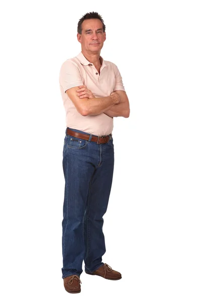 Full Length Portrait of Smiling Man with Arms Folded — Stock Photo, Image