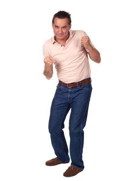 Man in Fighting Pose Ready to Punch — Stock Photo, Image