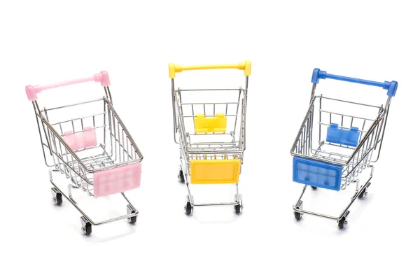 Shopping carts on white — Stock Photo, Image