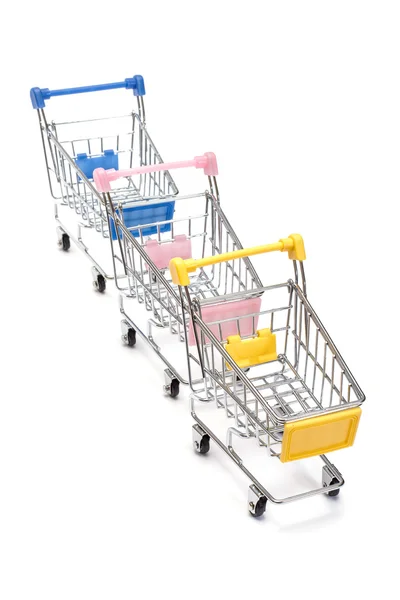 Carrinhos de compras em branco — Fotografia de Stock